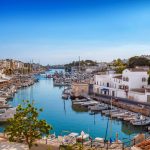 ciutadella port on sunny day, menorca